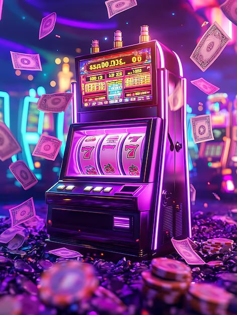Panel kontrol taruhan Gem Saviour menampilkan slider koin dan tombol auto-spin